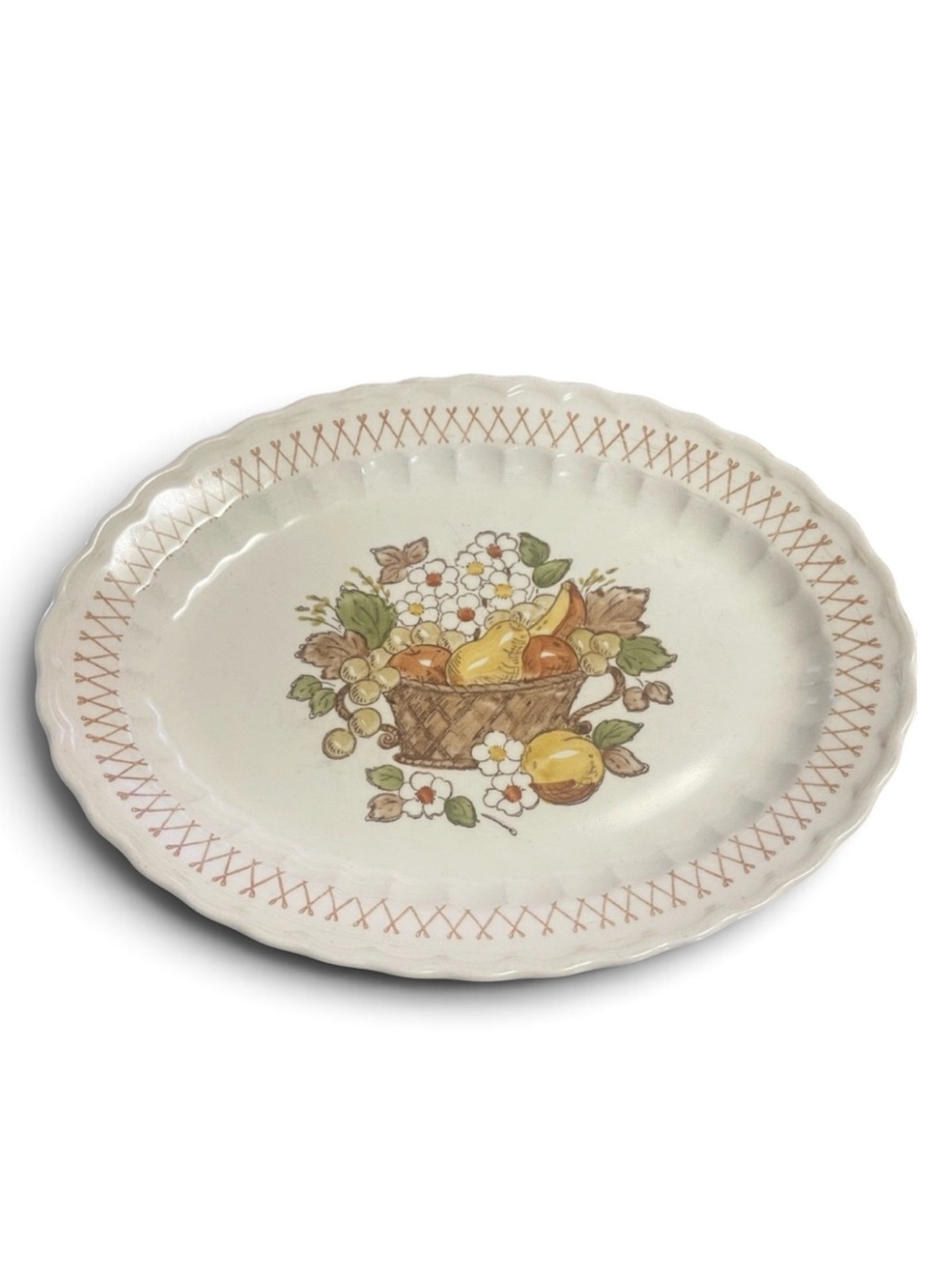 Vintage Vernon Ware By Metlox “Poppytrail” Fruit Basket Serving Platter